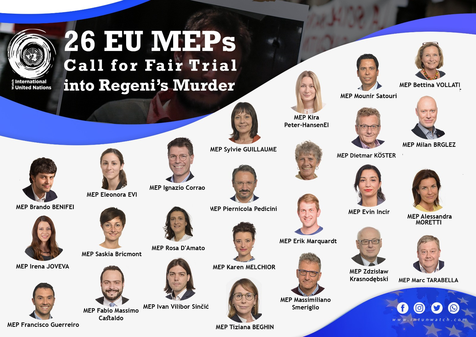  26  EU MEPs Call for Fair Trial into Regeni’s Murder