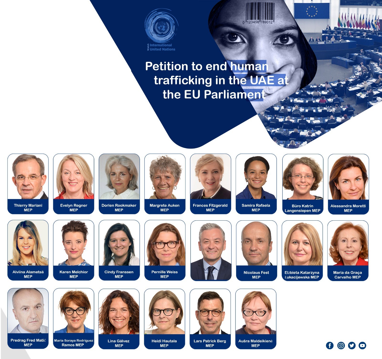 22 MEPs sign IUNW petition to end human trafficking to the Middle East